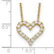Sterling Silver Gold-tone CZ Heart w/ 2in ext. Necklace