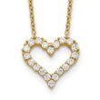 Sterling Silver Gold-tone CZ Heart w/ 2in ext. Necklace