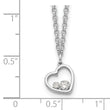 Sterling Silver CZ Heart Necklace