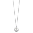 Sterling Silver Rhodium-plated I LOVE YOU MOM with CZ Heart Dangle 15 inch Necklace with 2 inch extension