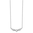 Sterling Silver Rhodium-plated CZ Heart with Wings 16 inch Necklace with 1 inch extension