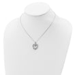 Sterling Silver Rhod-plated Claddagh Heart CZ  W/ 1 in ext.Necklace
