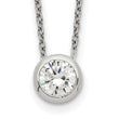 Sterling Silver Bezel 8mm CZ Necklace