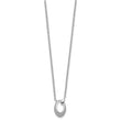 Sterling Silver Rhodium Plated CZ Circle Necklace