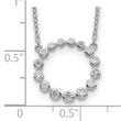 Sterling Silver Rhodium-plated CZ Circle w/2in ext Necklace