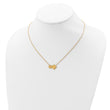Sterling Silver Gold-tone Brushed/Polished Puzzle Pieces Necklace
