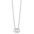 Sterling Silver Polished 2-Rings Necklace 18 in - Birthstone Company
