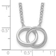 Sterling Silver Polished 2-Rings Necklace 18 in - Birthstone Company