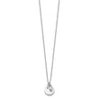 Sterling Silver Rhodium Plated w/1.75in ext. CZ Necklace