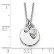Sterling Silver Rhodium Plated w/1.75in ext. CZ Necklace