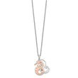 Sterling Silver Rose-tone Seahorse w/ 2in ext. Necklace
