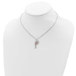 Sterling Silver Rose-tone Diamond-cut Dolphin w/ 2in ext. Necklace
