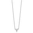 Sterling Silver Rhodium-plated Polished Shark Tooth 16 inch with a 2 inch extention Necklace