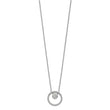 Sterling Silver RH-plated CZ Circle w/1in. Ext. Necklace