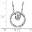 Sterling Silver RH-plated CZ Circle w/1in. Ext. Necklace
