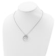Sterling Silver Rhodium-plated CZ Loop Circles w/2 in. Ext. Necklace
