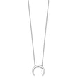 Sterling Silver Rhodium-plated Moon w/ 2in ext. Necklace