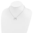Sterling Silver Rhodium-plated Moon w/ 2in ext. Necklace