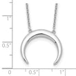 Sterling Silver Rhodium-plated Moon w/ 2in ext. Necklace