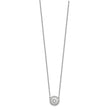 Sterling Silver Rhodium-plated Round CZ Halo w/1in ext Necklace