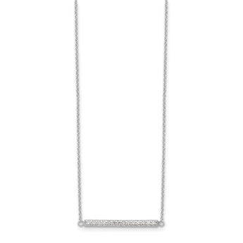 Sterling Silver CZ Bar Necklace