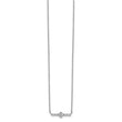 Sterling Silver Rhodium Plated CZ Fancy Bar Necklace