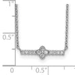 Sterling Silver Rhodium Plated CZ Fancy Bar Necklace