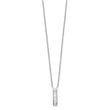 Sterling Silver Rhodium Plated CZ Vertical Bar Necklace