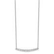 Sterling Silver Rhodium-plated CZ Bar w/ 2in ext. Necklace
