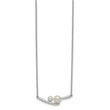 Sterling Silver Rhodium-plated FWC Pearl Bar w/ 1in ext Necklace - Birthstone Company