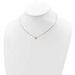 Sterling Silver Rose-tone 3-CZ w/ 2in ext Necklace