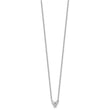 Sterling Silver Rhodium-plated 3-CZ w/ 2in ext Necklace