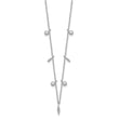 Sterling Silver Rhodium-plated CZ w/2in ext Necklace