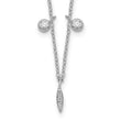 Sterling Silver Rhodium-plated CZ w/2in ext Necklace