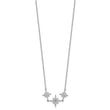Sterling Silver Rhodium-plated CZ 3-Stars w/2in ext Necklace