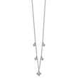Sterling Silver Rhodium-plated CZ Crosses w/2in ext Necklace