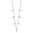 Sterling Silver Rhodium-plated CZ Vertical Bars w/2in ext Necklace