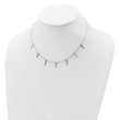 Sterling Silver Rhodium-plated CZ Vertical Bars w/2in ext Necklace
