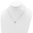 Sterling Silver Rhod-plated Hexagon Moving CZ w/2in ext Necklace