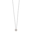 Sterling Silver RH-plated Rose-tone Moving CZ w/2in ext Necklace