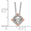 Sterling Silver RH-plated Rose-tone Moving CZ w/2in ext Necklace