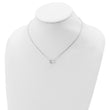 Sterling Silver Rhodium Plated Clear Swarovski Crystal 16.5 inch Necklace with 2 inch extension