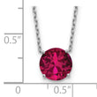 Sterling Silver Rhodium-plated Red Swarovski Crystal 16.5 inch Necklace with 2 inch extension