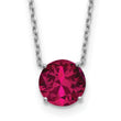 Sterling Silver Rhodium-plated Red Swarovski Crystal 16.5 inch Necklace with 2 inch extension