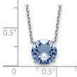 Sterling Silver Rhodium Plated Blue Swarovski Crystal 16.5 inch Necklace with 2 inch extension