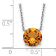 Sterling Silver Rhodium Plated Dark Yellow Swarovski Crystal 16.5 inch Necklace with 2 inch extension