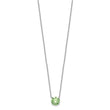 Sterling Silver Rhodium Plated Green Swarovski Crystal 16.5 inch Necklace with 2 inch extension