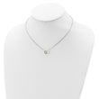 Sterling Silver Rhodium Plated Green Swarovski Crystal 16.5 inch Necklace with 2 inch extension