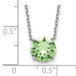 Sterling Silver Rhodium Plated Green Swarovski Crystal 16.5 inch Necklace with 2 inch extension
