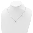 Sterling Silver Rhod-plated Vibrant CZ w/2in Ext. Necklace